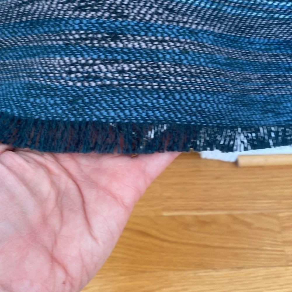 Ann Taylor loft blue skirt with fringe hem
